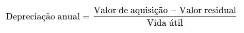 Calculo de depreciação